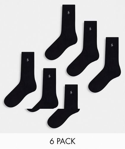 Lot de 6 paires de chaussettes de sport à logo poney - Polo Ralph Lauren - Modalova
