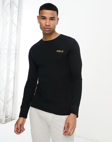 Loungewear - T-shirt gaufré à manches longues et logo - Noir - Polo Ralph Lauren - Modalova