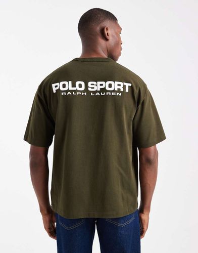 Sport Capsule - T-shirt dcontract avec logo drapeau au dos et imprim - olive - Polo Ralph Lauren - Modalova
