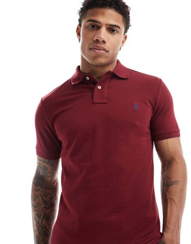 Polo coupe slim en piqué avec logo joueur de polo - Bordeaux - Polo Ralph Lauren - Modalova