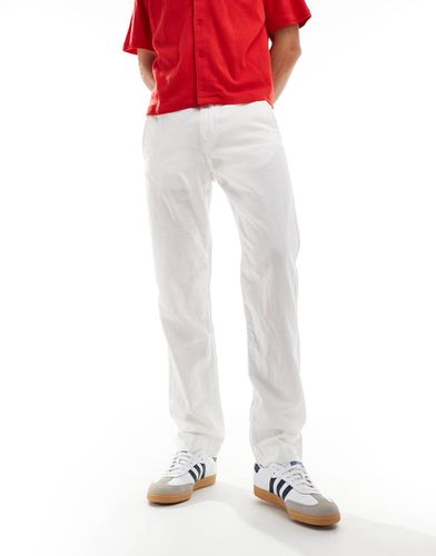 Pantalon droit plat sur le devant en coton et lin - Polo Ralph Lauren - Modalova