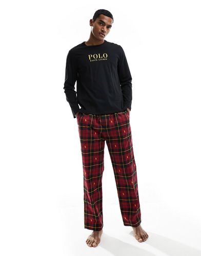 Pyjama confort avec t-shirt à manches longues et pantalon à carreaux - Polo Ralph Lauren - Modalova