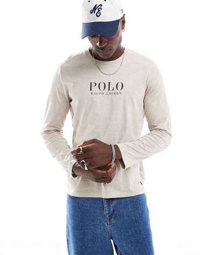 T-shirt confort à manches longues avec inscription logo sur la poitrine - Crème - Polo Ralph Lauren - Modalova