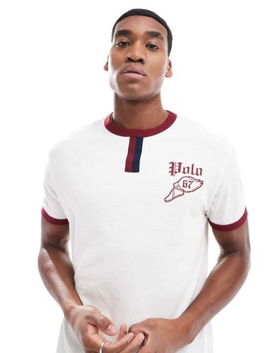 T-shirt oversize classique en coton flammé avec bords contrastants et logo sport style rétro - /bordeaux - Polo Ralph Lauren - Modalova