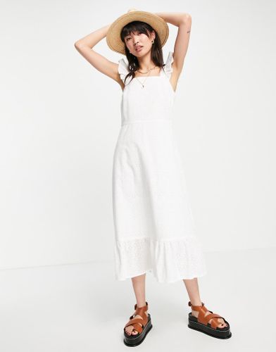 Robe mi-longue avec lien à la taille et ourlet à basque en broderie de coton biologique - People Tree - Modalova