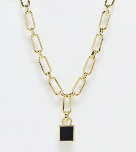 Fine - Collier chaîne en plaqué or 18 carats avec pendentif - Pieces - Modalova