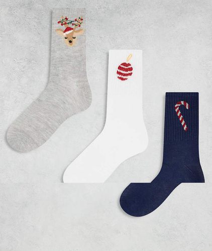 Lot de 3 paires de chaussettes de Noël - Pieces - Modalova