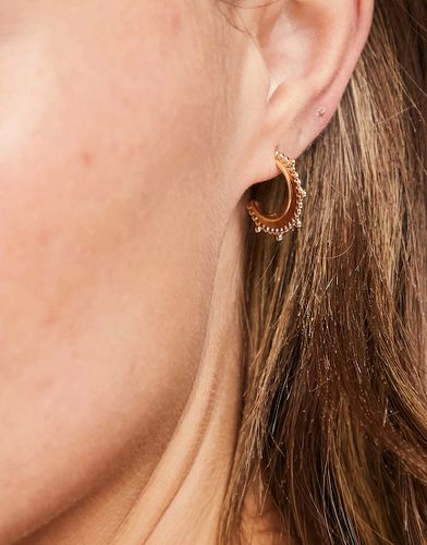 Boucles d'oreilles demi-lune ornées de cristaux - Pilgrim - Modalova