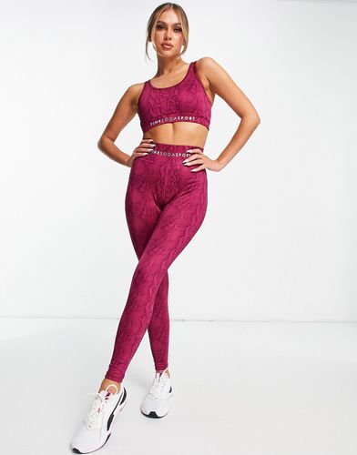 Sports - Legging en polyester à taille haute et imprimé python - Framboise - PURPLE - Pink Soda - Modalova