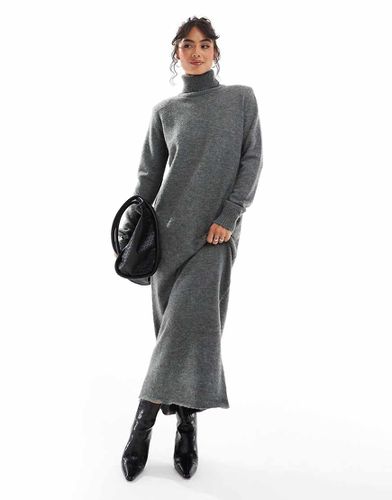 Robe longue en maille à col montant - Anthracite - Pretty Lavish - Modalova