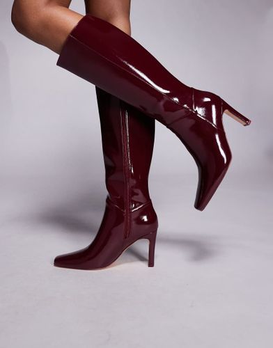 Pose - Bottes montantes  talon et bout carr - Bordeaux - Public Desire - Modalova