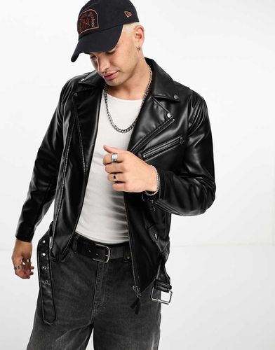 Blouson style motard en similicuir - Pull & bear - Modalova