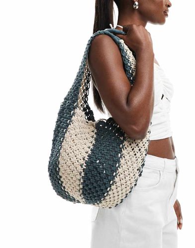 Sac seau rayé en crochet - /blanc - Pull & bear - Modalova