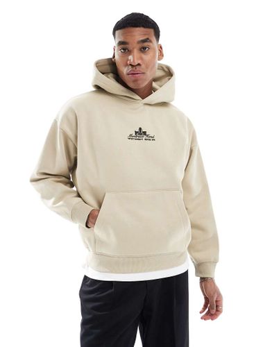Sweat  capuche imprim avec inscription Montreux au dos - Beige - Pull & bear - Modalova
