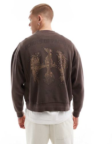 Sweat à imprimé graphique - Marron délavé - Pull & bear - Modalova