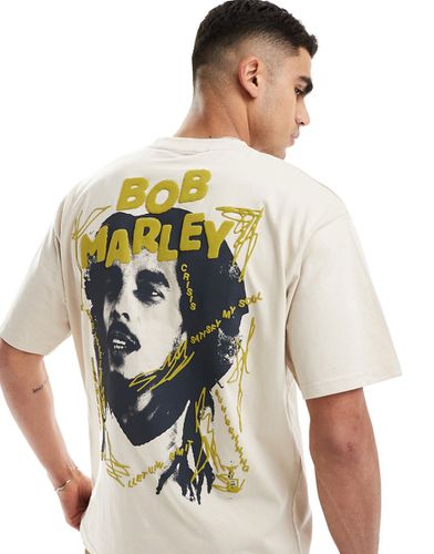 T-shirt à imprimé Bob Marley - Beige - Pull & bear - Modalova