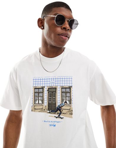 T-shirt à imprimé urbain et skate - Pull & bear - Modalova