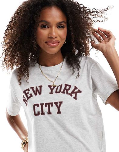 T-shirt oversize à inscription New York City » - clair - Pull & bear - Modalova