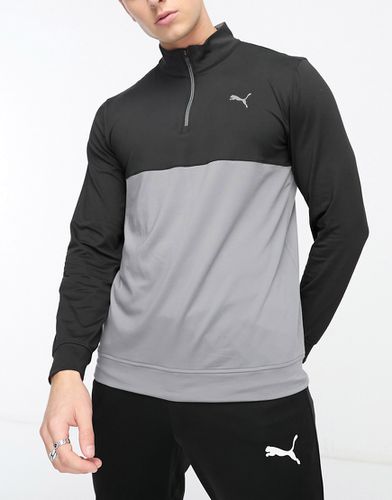 Gamer - Sweat color-block à col zippé - Noir et gris - Puma Golf - Modalova