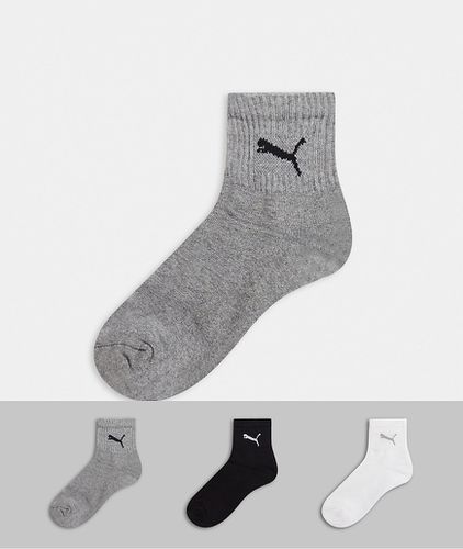 Lot de 3 paires de chaussettes basses - Blanc noir et gris - Puma - Modalova