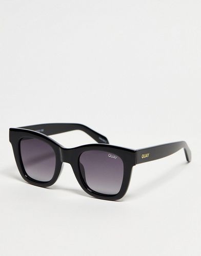 Quay - After Hours - Petites lunettes de soleil carrées à verres polarisés - Noir dégradé - Quay Australia - Modalova