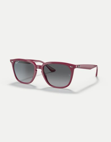 Ray-Ban - RB4362 - Lunettes de soleil carrées à verres gris polarisés - bordeaux - Rayban - Modalova