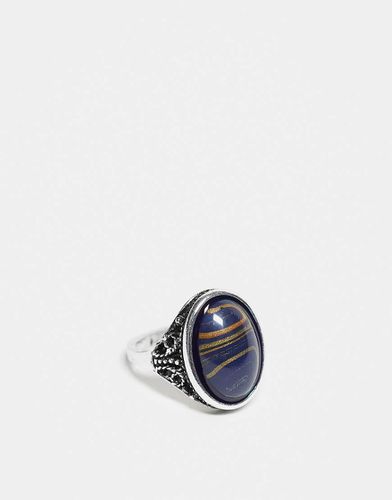 Bague unisexe avec pierre bleue fantaisie - Reclaimed Vintage - Modalova