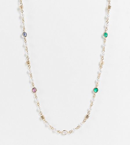 Inspired - Collier avec perles fantaisie et pierres précieuses - Reclaimed Vintage - Modalova