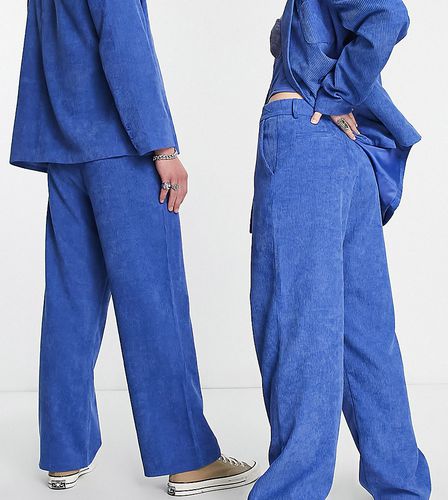 Pantalon unisexe droit en velours côtelé - Bleu - Reclaimed Vintage - Modalova