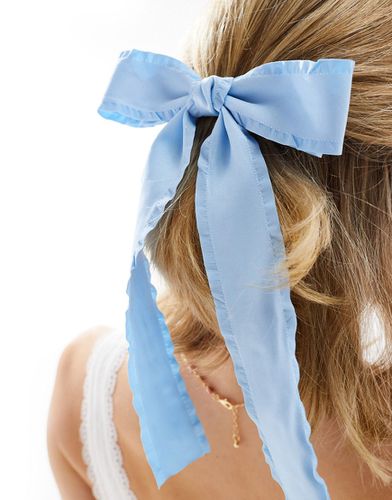 Ruban pour les cheveux avec naud - Bleu - Reclaimed Vintage - Modalova