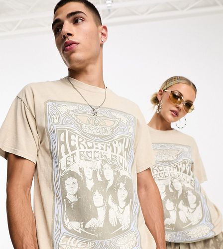 T-shirt unisexe à imprimé Aerosmith sous licence - Taupe - Reclaimed Vintage - Modalova