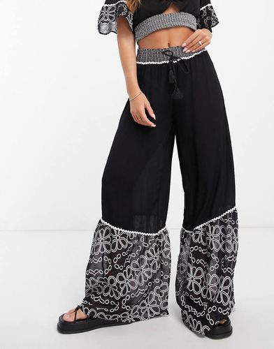 Pantalon large brodé d'ensemble - River Island - Modalova