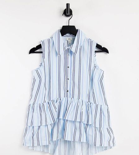 Chemise rayée sans manches à ourlet volanté - River Island Petite - Modalova