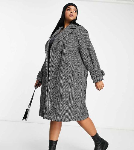 Manteau habillé en tweed - Gris - River Island Plus - Modalova