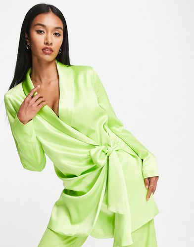 Robe blazer d'ensemble ceinturée en satin - Vert - River Island - Modalova