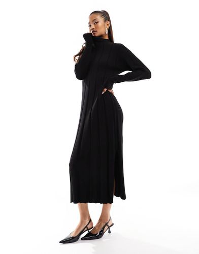 Robe longue à col montant en maille - River Island - Modalova