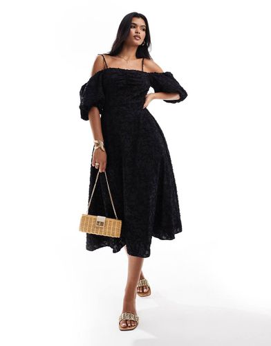 Robe mi-longue à manches bouffantes - River Island - Modalova