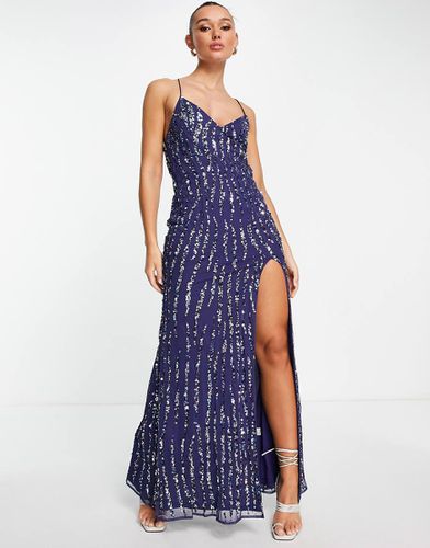 Robe nuisette longue fendue ornée de sequins - River Island - Modalova