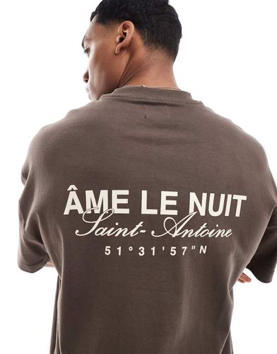 T-shirt à inscription Âme le nuit » - Marron - River Island - Modalova