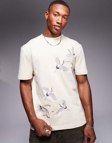 T-shirt avec motif grue brodé - River Island - Modalova