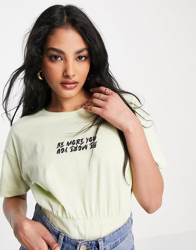 T-shirt façon corset à slogan - Citron - River Island - Modalova