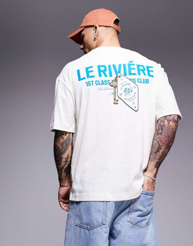 T-shirt oversize à inscription Le Rivière » - Écru - River Island - Modalova