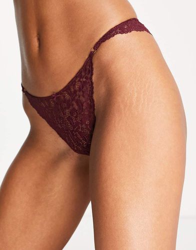 Culotte brésilienne échancrée en dentelle - Lie-de-vin - Women'secret - Modalova