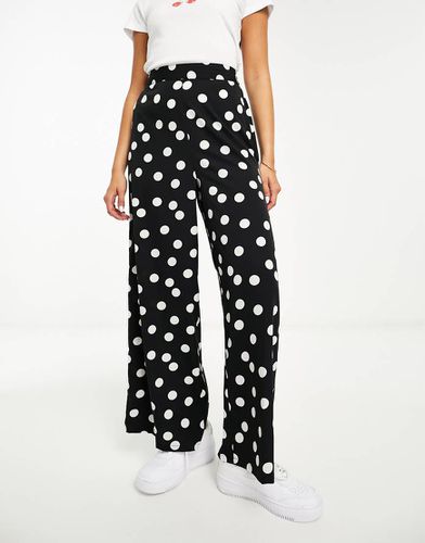 Pantalon à pois coupe large - Noir - Wednesday's Girl - Modalova