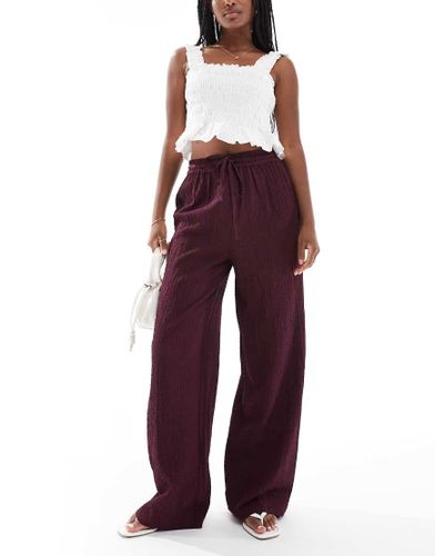 Pantalon large textur - Violet profond - Wednesday's Girl - Modalova