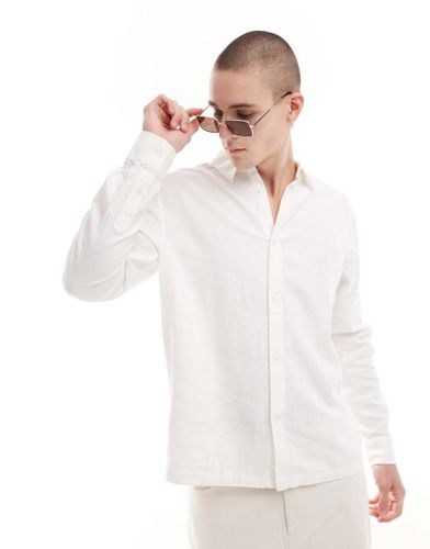 Chemise décontractée en lin mélangé - cassé - Weekday - Modalova