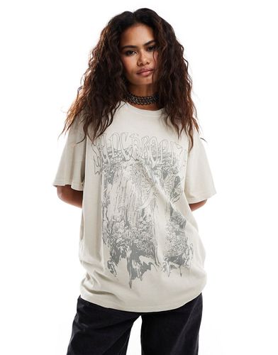 Emy - T-shirt oversize à imprimé féérique - Taupe - Weekday - Modalova