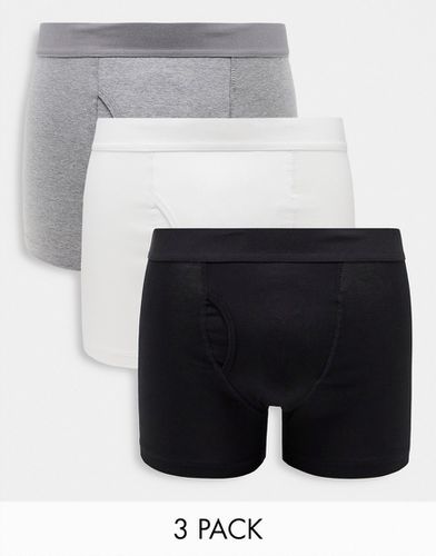 Johnny - Lot de 3 boxers - Noir, blanc et gris - Weekday - Modalova