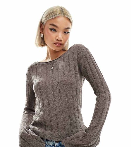 Pull slim semi-transparent avec manches évasées - Taupe - Exclusivité ASOS - Weekday - Modalova