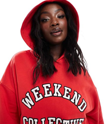 Weekend Collective Curve - Sweat à capuche d'ensemble oversize avec logo universitaire - Asos Weekend Collective - Modalova